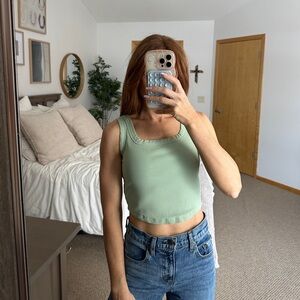 Madewell Mint Green Ribbed Crop Top